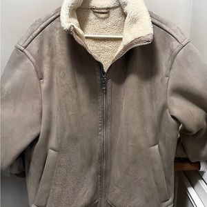 H&M Faux Suede Jacket Size Medium. Sherpa Lined.